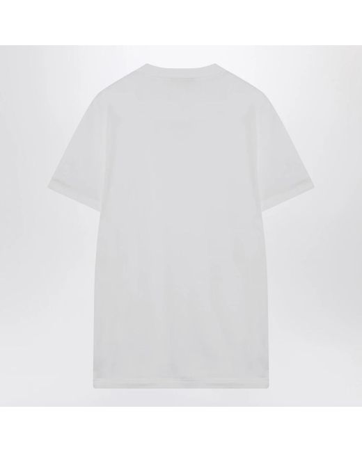 Prada Tops ,Wit ,Katoen Cotton T-Shirt Met Ronde Hals in het White voor heren