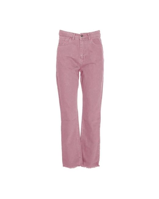 hinnominate Jeans ,Roze ,Katoen Roze Raw Cut Bottom Jeans in het Pink