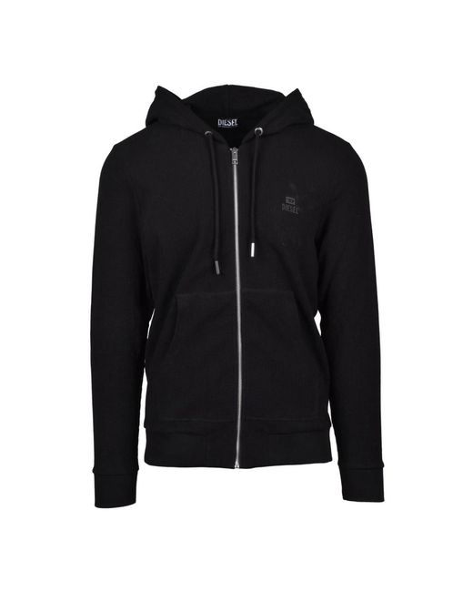 DIESEL Hoodies & Sweatvesten ,Zwart ,Katoen Ritssluiting Katoenen Sweatshirt in het Black voor heren