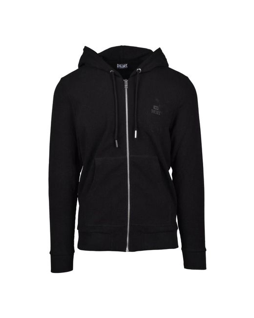 DIESEL Hoodies & Sweatvesten ,Zwart ,Katoen Ritssluiting Katoenen Sweatshirt in het Black voor heren