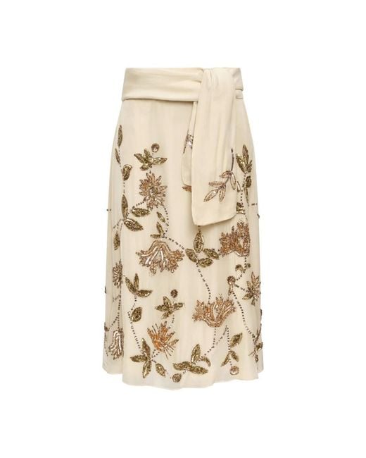 Midi Skirts Maliparmi de color Natural