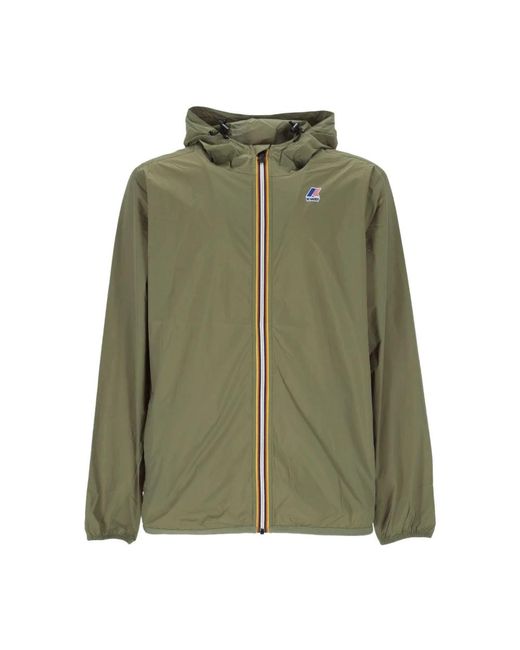 K-Way Jassen ,Groen ,Groene Hooded Ritsjas in het Green voor heren
