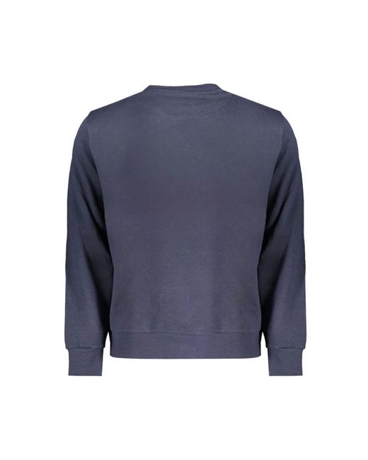 Felpa in cotone blu con stampa logo di North Sails in Blue da Uomo