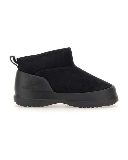 Moon Boot Schoenen ,Zwart ,Suède Zwarte Suède Bontgevoerde Winterlaarzen in het Black voor heren