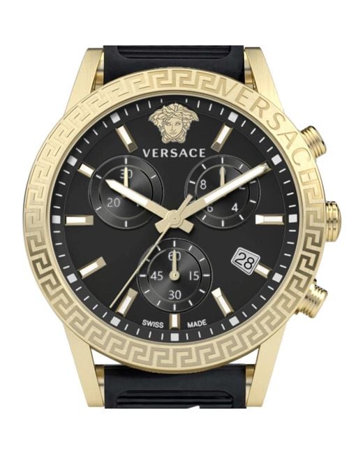 Versace Metallic Sport tech chronograph uhr schwarz gummi