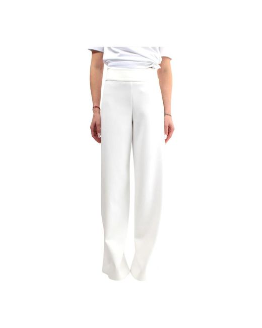 Pantalones blancos cintura alta cremallera Max Mara de color White