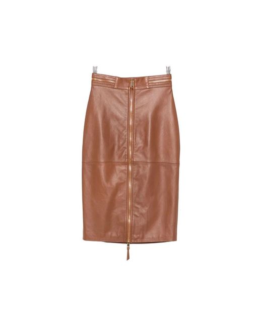 Elisabetta Franchi Brown Leather Skirts