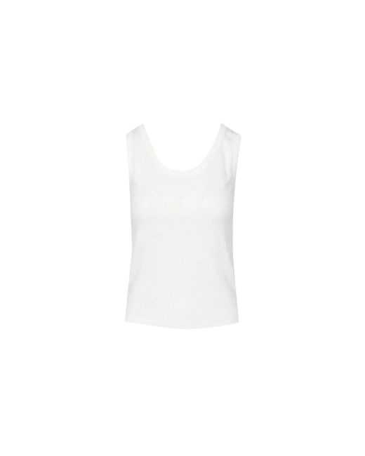 Max Mara White Sleeveless Tops