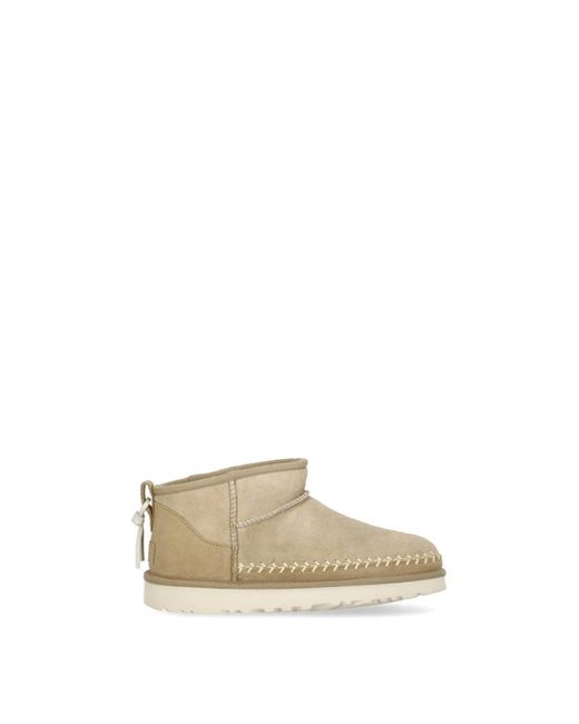 Ugg Schoenen ,Leer Classic Ultra Mini in het Natural