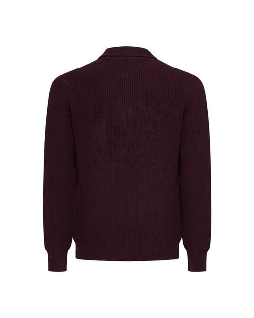 D4.0 Purple V-Neck Knitwear for men