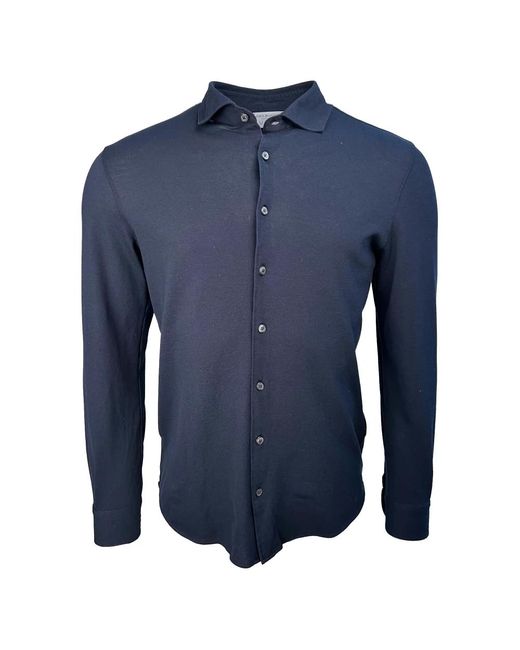 Gran Sasso Weiches Pique Shirt in Blue für Herren