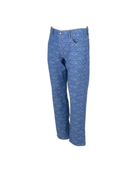 Moschino Jeans ,Blauw ,Denim Logo Denim Broek in het Blue voor heren