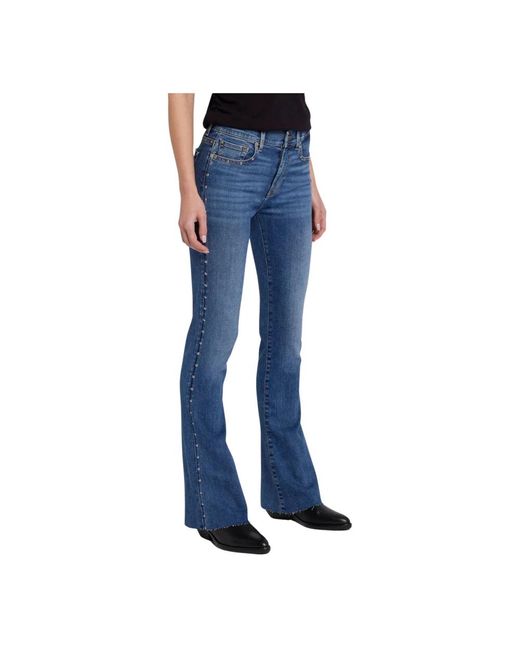 Studded bootcut tailorless jeans 7 For All Mankind de color Blue