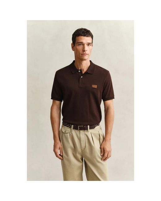 Gant Interlock Polo in het Brown voor heren