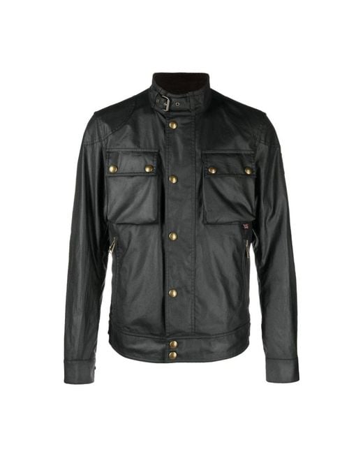 Belstaff Black Leather Jackets for men