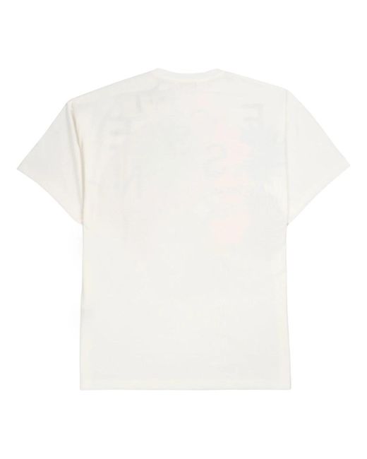 Essentiel Antwerp Blatt bedrucktes t-shirt in off-white