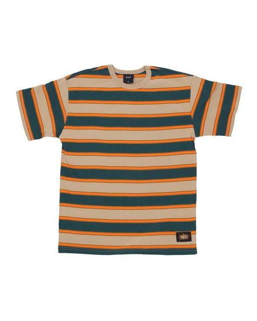Huf Tops ,Veelkleurig ,Katoen Gestreept Gebreid T-Shirt in het Multicolor voor heren