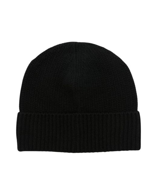 Moncler Rippstrick-Mütze Mit Logo-Patch in Black für Herren