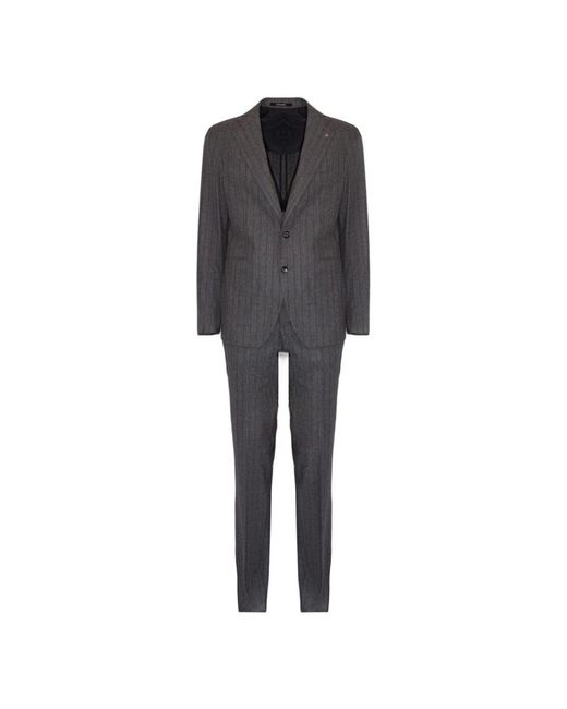 Tagliatore Kostuums ,Grijs ,Tweed Pinstripe Suit in het Black voor heren