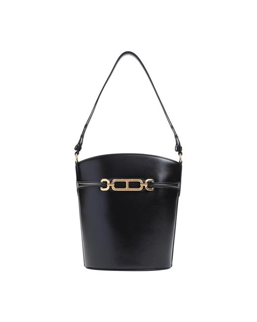 Tom Ford Black Medium Leather Bucket Handbag