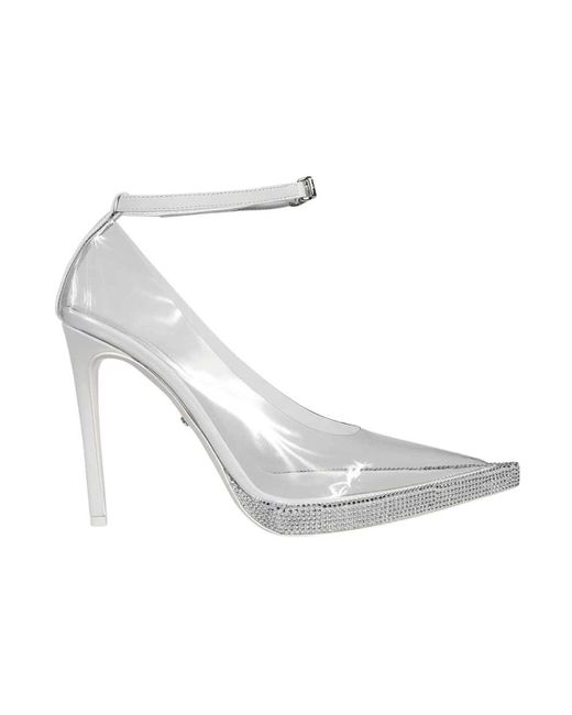Gcds White Rhinestone Pointy-Toe Pumps