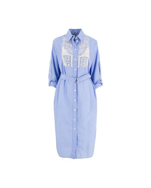 Ermanno Scervino Blue Shirt Dresses