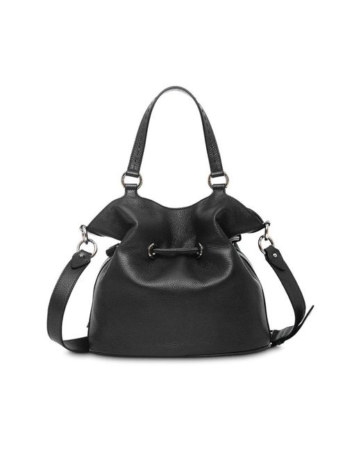 Lancel Black 1Er Flirt Schwarze Leder Eimer Tasche