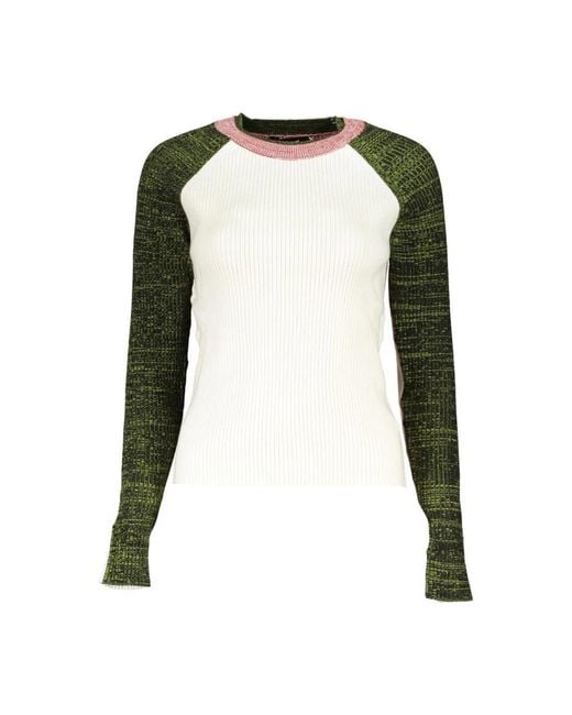 Round-neck knitwear Desigual de color Green