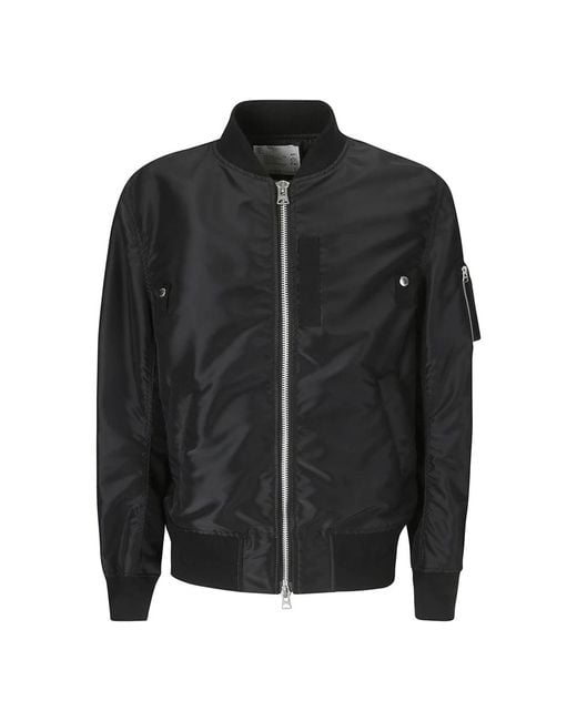 Sacai Black Bomber Jackets for men