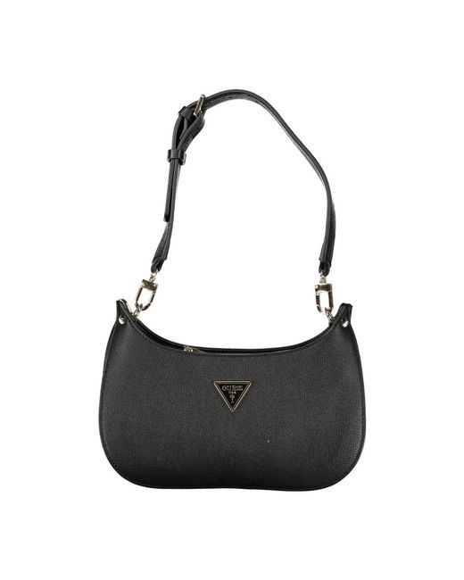 Guess Black Mini handtasche mit kontrastdetails und logo