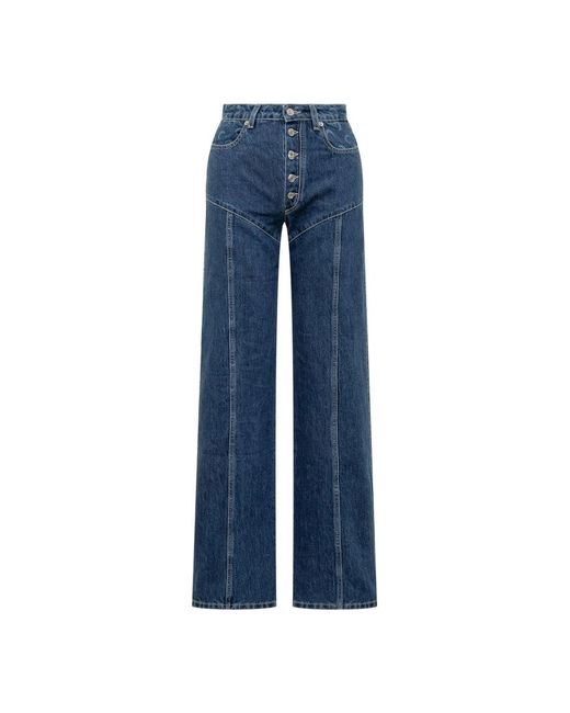 MARINE SERRE Blue Wide Jeans