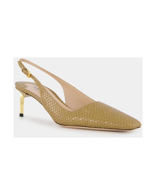 Tom Ford Metallic Python Glossy Slingback Pumps