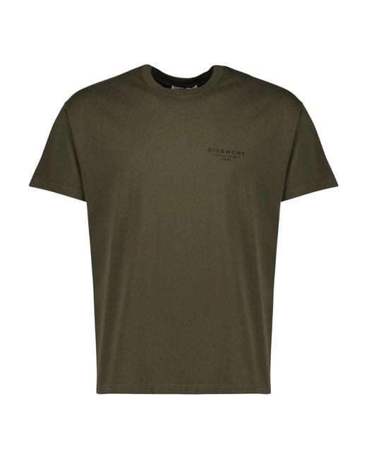 Givenchy Green Cotton T-Shirt for men