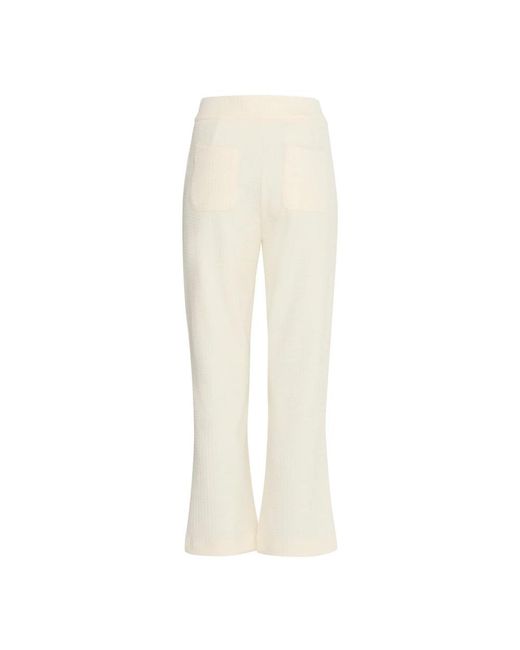 Ichi Broeken ,Wit ,Cropped Flare Broek Birch in het White
