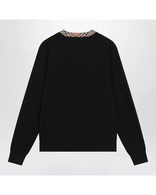 Burberry Black V-Neck Knitwear for men