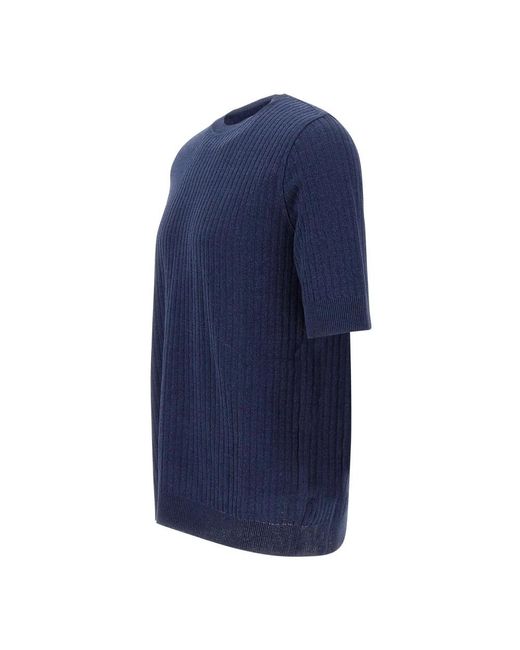 Lardini Blue Round-Neck Knitwear for men