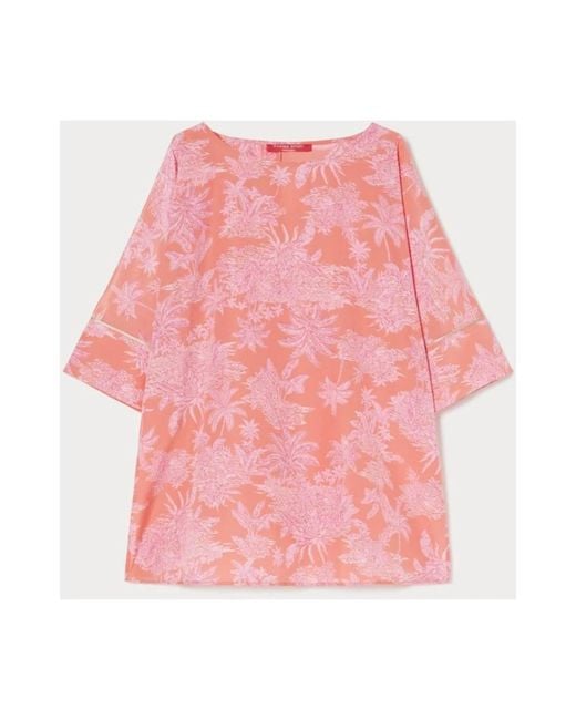 Marina Rinaldi Pink Rosa bluse mit seitenschlitzen