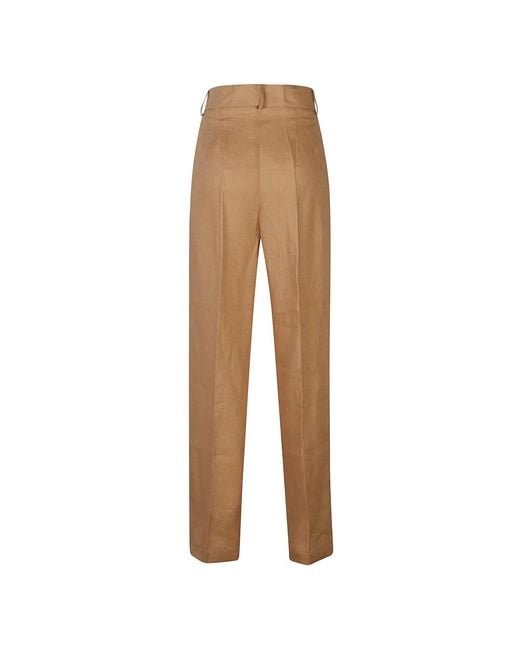 ACTUALEE Natural Straight Trousers