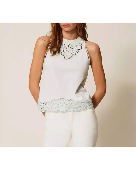 Twinset White Sleeveless Tops