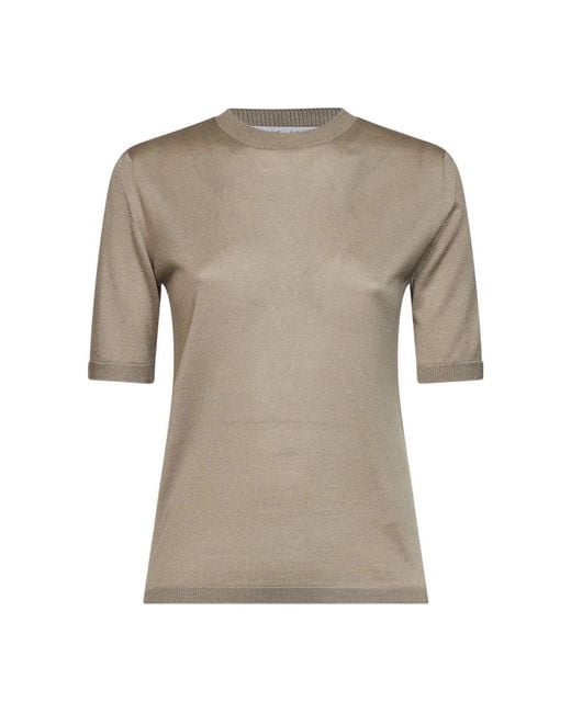 Max Mara Gray Round-Neck Knitwear