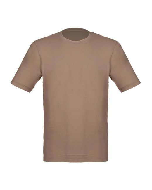 Nocciola crepe cotone t-shirt con aperture laterali di Gran Sasso in Brown da Uomo