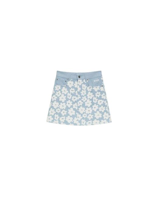 MSGM Denim Rok in het Blue