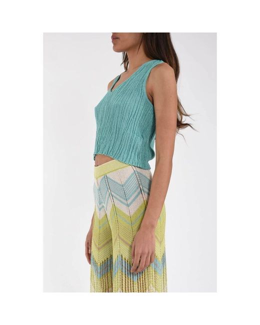 Sleeveless Tops Akep de color Blue