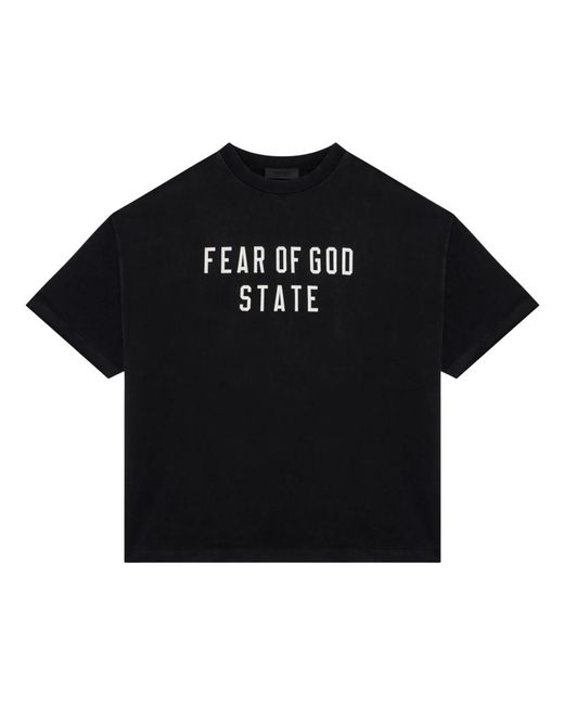 Fear Of God Black T-Shirt With Logo for men