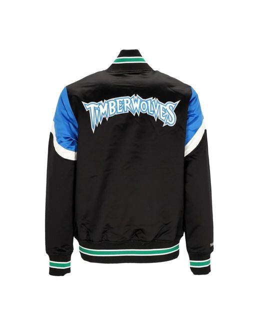 Mitchell & Ness Jassen ,Veelkleurig ,Wol Nba Bomberjack Minnesota Timberwolves Viering in het Black voor heren