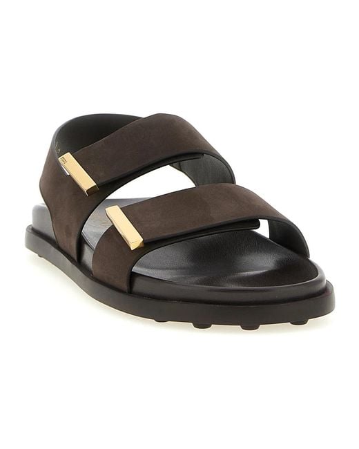 Tod's Black Flat Sandals