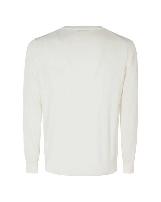 Kangra White Round-Neck Knitwear for men