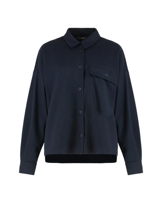 Weekend by Maxmara Jassen ,Blauw ,Katoen Crop Single-Breasted Jas in het Blue