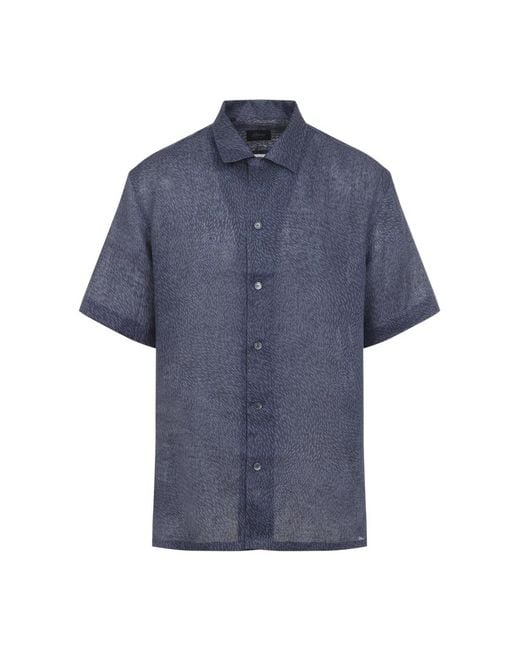Brioni Blue Short Sleeve Shirts for men