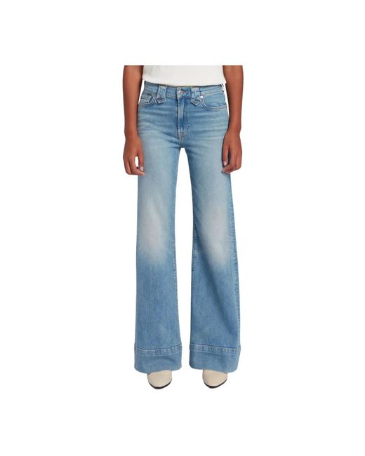 Jeans a zampa stile western moderno di 7 For All Mankind in Blue